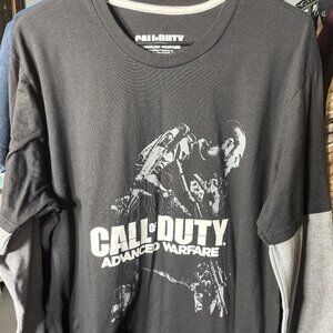 Call of Duty Advanced Warfare Graphics Faux Layered Long-Sleeve T-Shirt SZ 2XL
